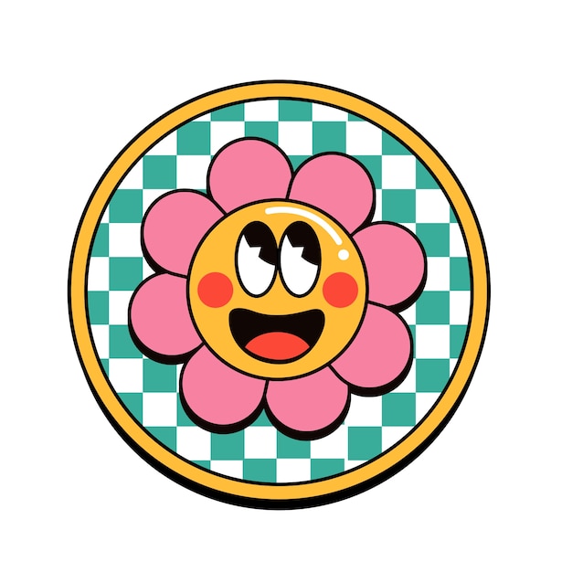 Retro cartoon sticker illustration