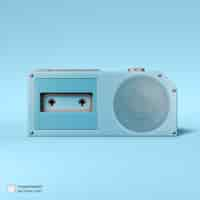 Free PSD retro cassette tape icon isolated 3d render