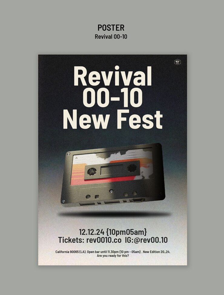 Free PSD retro festival template design