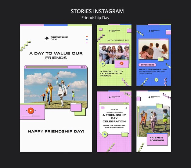 Retro friendship day instagram stories