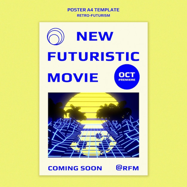 Free PSD retro-futurism print template