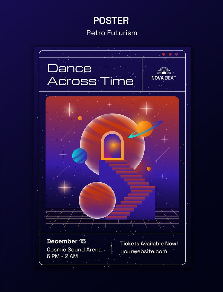 Free PSD retro futurism template design