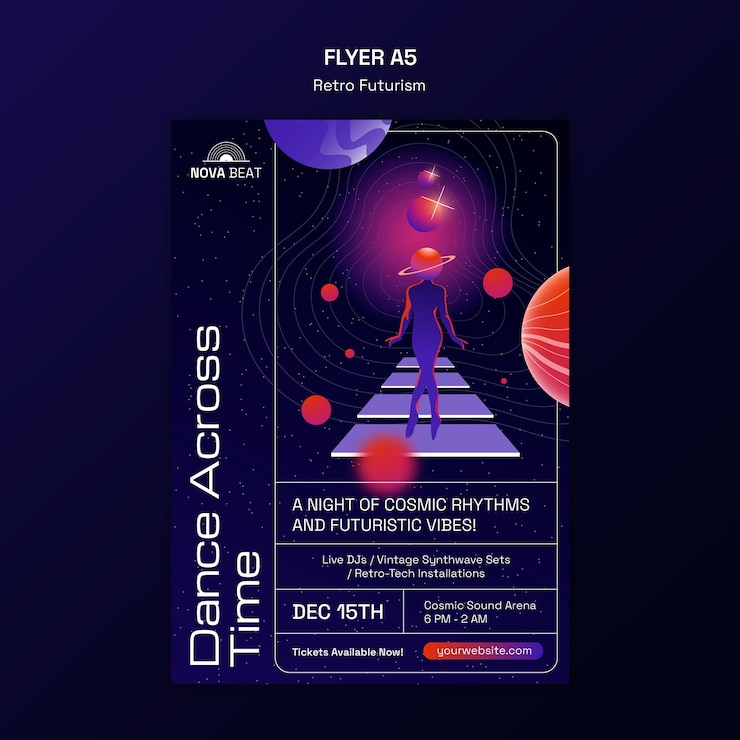 Free PSD retro futurism template design