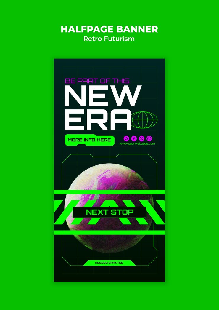 Free PSD retro futurism template design