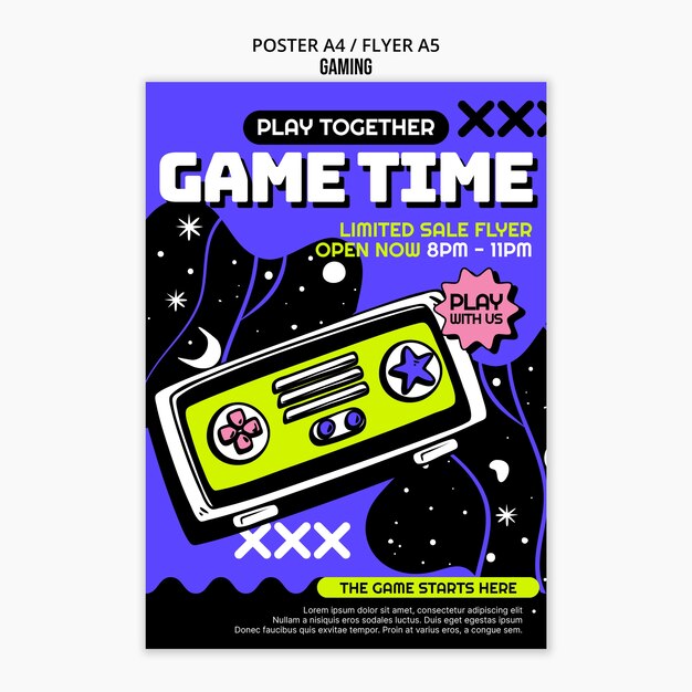 レトロゲームポスターテンプレート