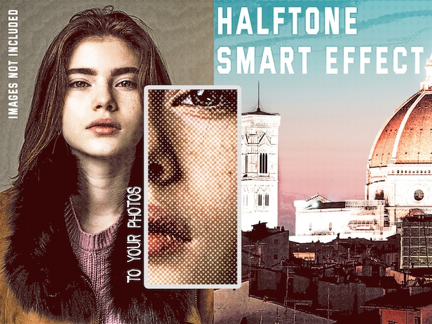 Retro halftone smart effect collection