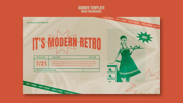 Retro maximalist banner template