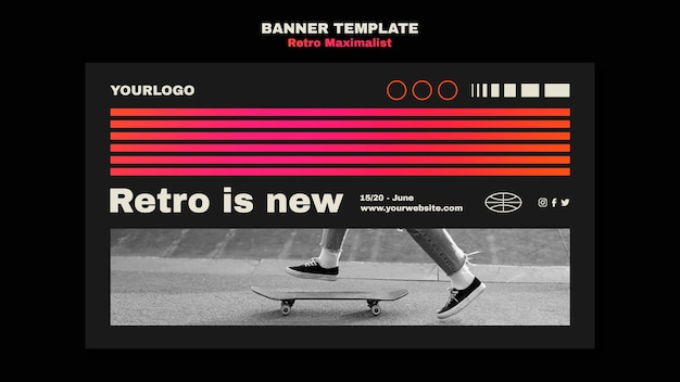 Retro maximalist banner template