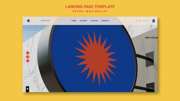 Free PSD retro-maximalist landing page