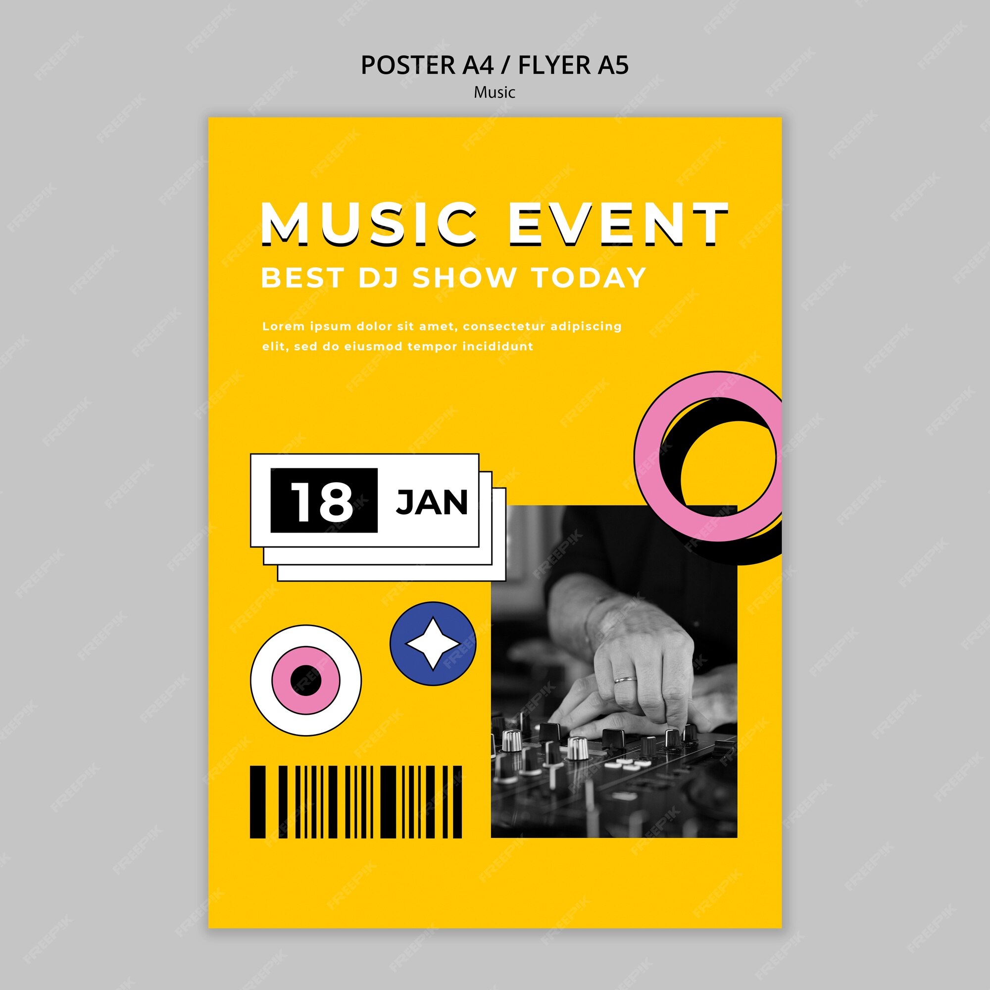 Retro music event flyer template