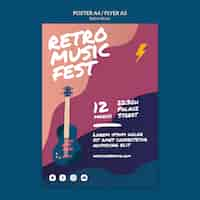 Free PSD retro music flyer style