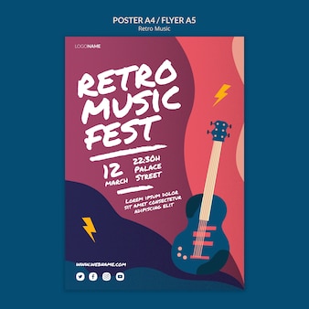 Retro music poster style