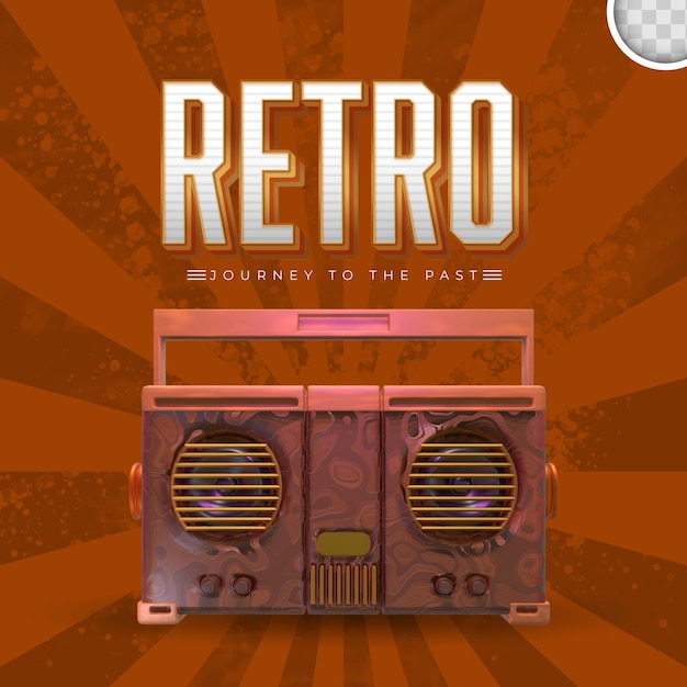 Free PSD retro music with vintage background