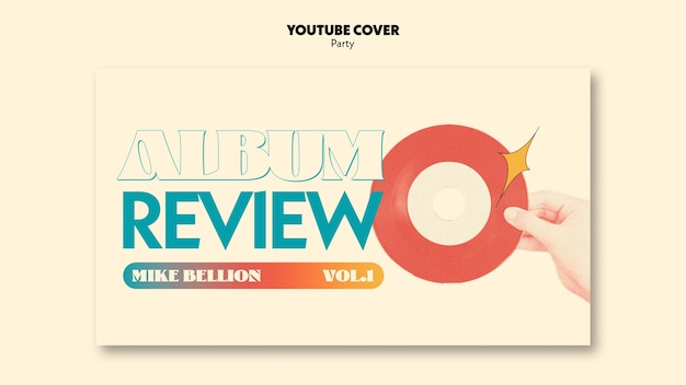 Free PSD retro party youtube cover