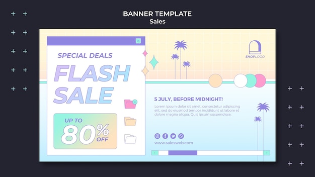 Free PSD retro sales banner template