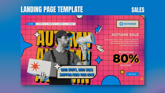 Retro sales landing page template