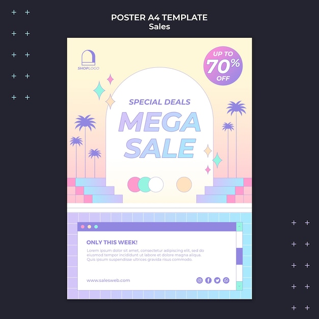 Free PSD retro sales print template