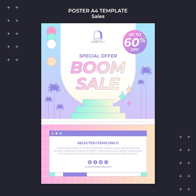 Free PSD retro sales print template