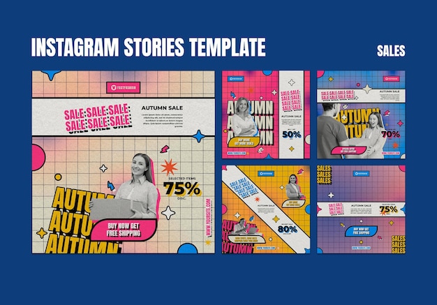 Free PSD retro sales social media posts