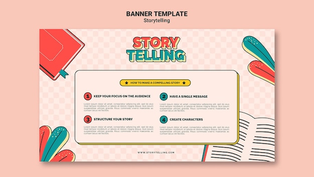 Retro storytelling banner template