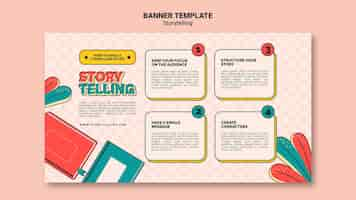 Free PSD retro storytelling banner template