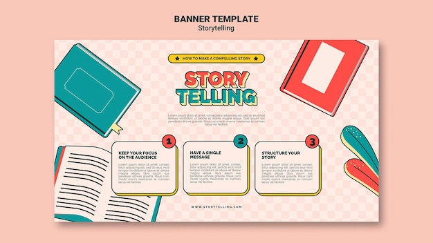 Retro storytelling banner template