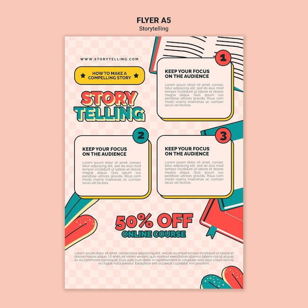 Free PSD retro storytelling print template