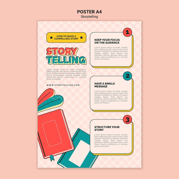 Free PSD retro storytelling print template