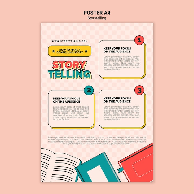 Free PSD retro storytelling print template