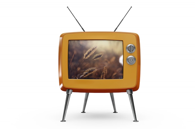 Download Retro tv with colorful lines. | Free PSD File