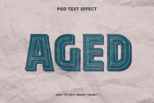 Free PSD retro vintage aged text effect on paper