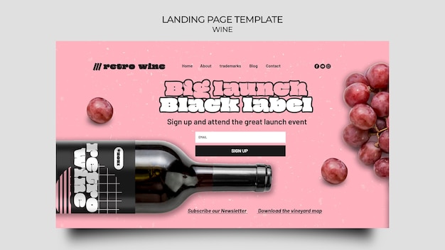 Free PSD retro wine web template