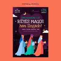 PSD gratuito template di poster per la celebrazione di reyes magos