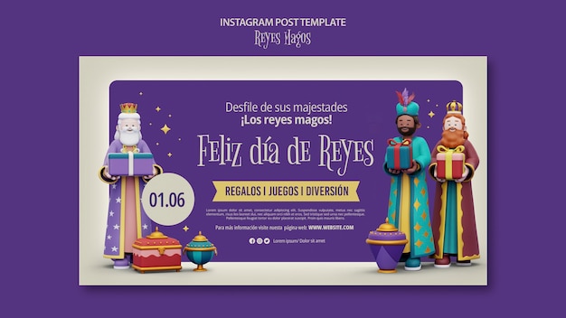 Reyes magos celebration youtube cover template