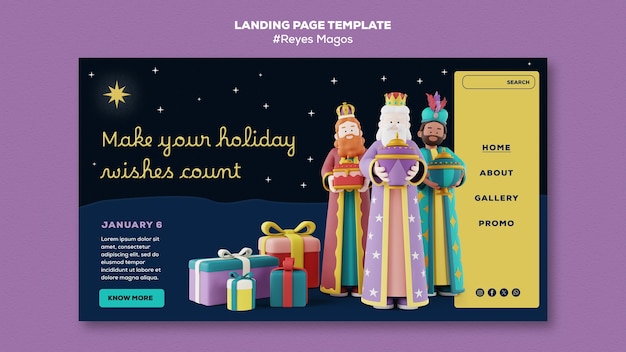 無料PSD reyes magosのテンプレートデザイン
