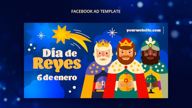 Free PSD reyes magos template design