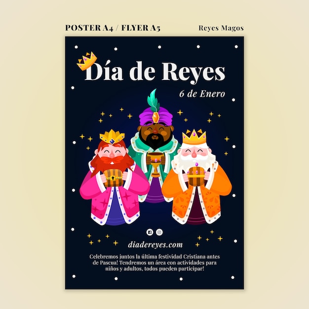 PSD gratuito disegno del modello reyes magos