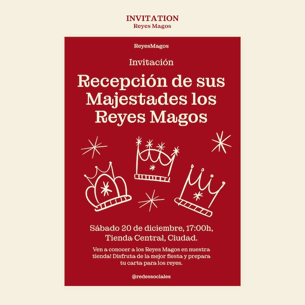 PSD gratuito disegno del modello reyes magos