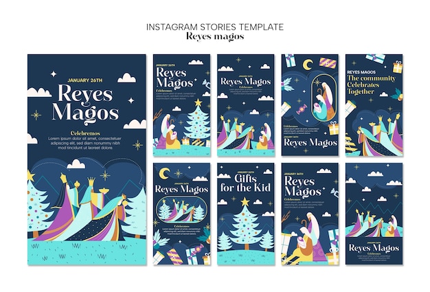 Free PSD reyes magos template design