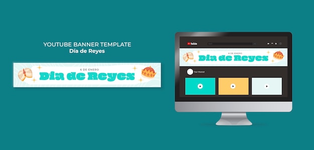 PSD gratuito reyes magos tradizione banner youtube