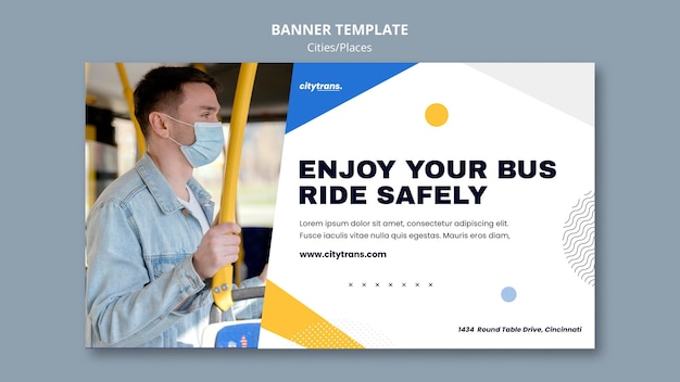 Free PSD ride safely banner template