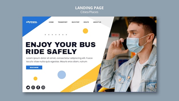 Ride safely landing page template