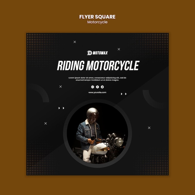 Free PSD riding motorcycle flyer square