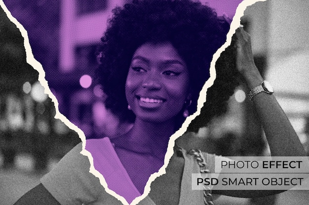 PSD gratuito effetto foto di carta strappata