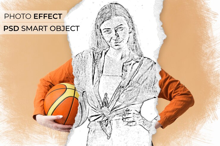 Free PSD ripped paper photo effect