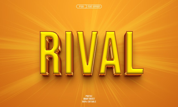 Free PSD rival 3d editable text effect