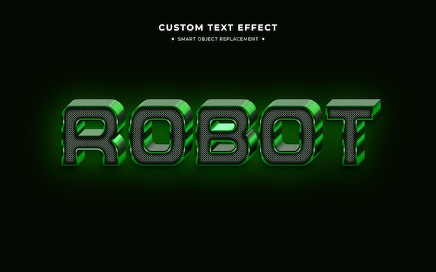 Free PSD robot futuristic 3d text style effect