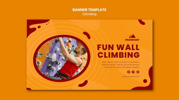 Free PSD rock climbing banner template