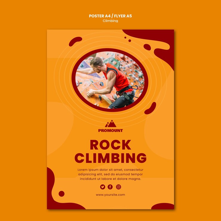 Free PSD rock climbing flyer template