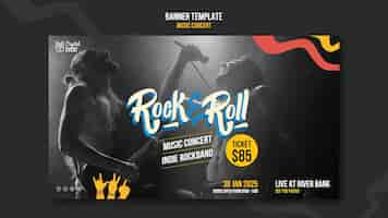 Free PSD rock music concert banner template